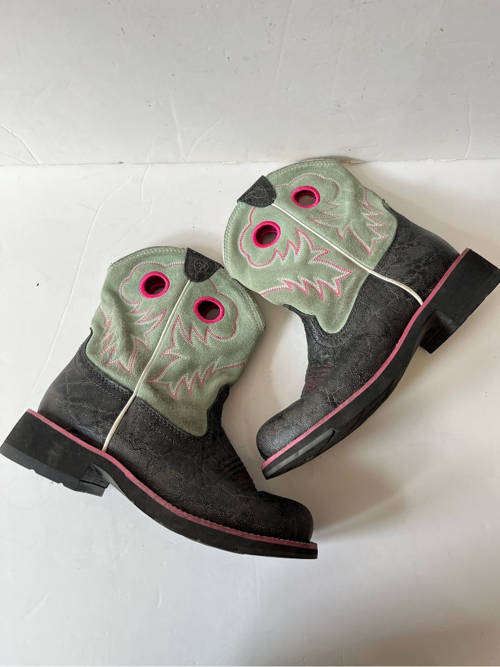 Ariat Fatbaby Sheila Black Mint Western Cowboy Boots Size 6B - Picture 6 of 11